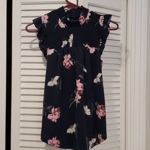 Navy Blue High Neck Blouse